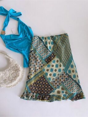 Lapis Vintage Y2K Low Rise Midi Skirt Boho
Patchwork Fairycore